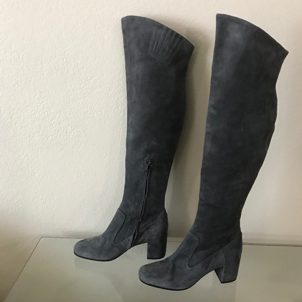 "NEW" VINCE GRAY SUEDE OVER THE KNEE BLYTHE BOOTS